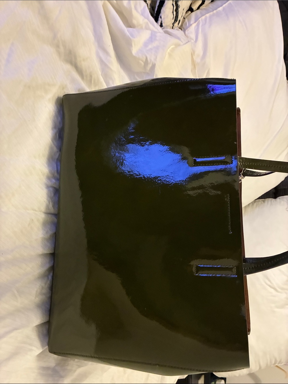 Banana Republic Olive Patent Shoulder Bag